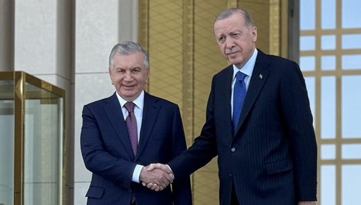 Erdoğan, Özbekistan lideri Mirziyoyev’i resmi törenle karşıladı