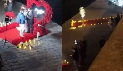 Eyfel Kulesi manzarasında evlenme teklif etmek isteyenlerin yoğunluğu kameralara yansıdı