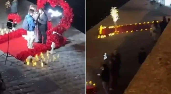 Eyfel Kulesi manzarasında evlenme teklif etmek isteyenlerin yoğunluğu kameralara yansıdı