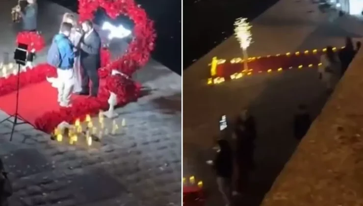 Eyfel Kulesi manzarasında evlenme teklif etmek isteyenlerin yoğunluğu kameralara yansıdı